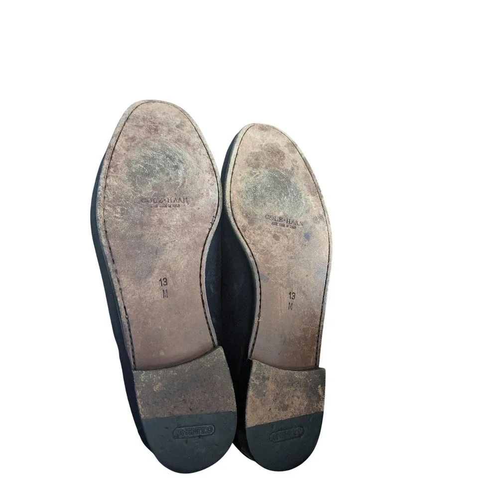 Cole Haan Mens Navy Black horsebit Loafers Made in Italy Size 13 M Gold‎
